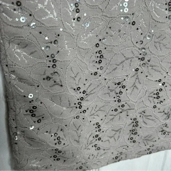 Tanjay Sequined Shirt 3/4 Length Sleeves Grey Size Small - Picture 15 of 15